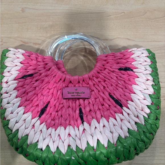 kate spade Handbags - Kate Spade Pink and Green Woven Bag